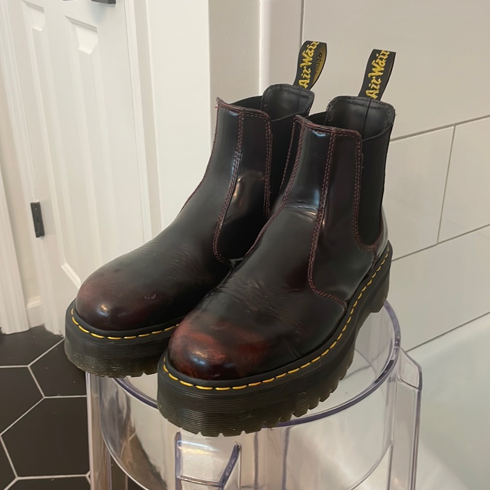 Dr. Doc marten red cherry platforms
